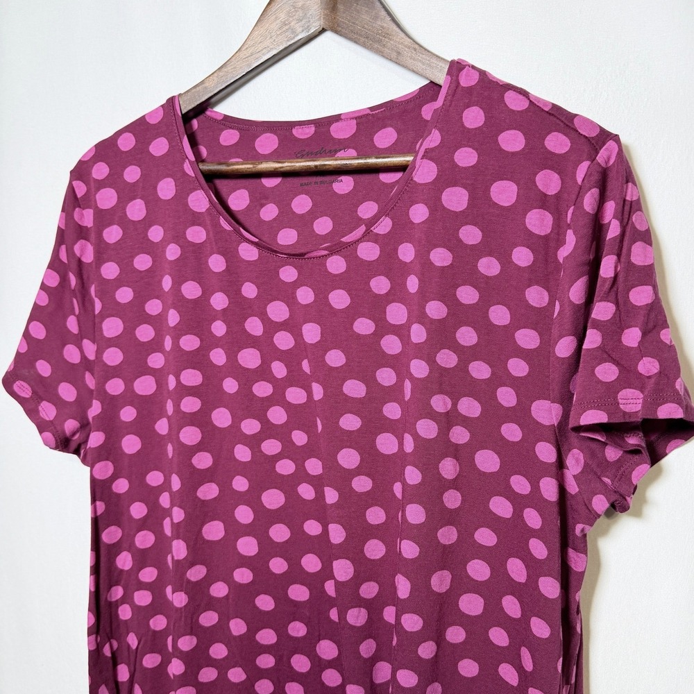 Gudrun Sjoden Pink Polka Dot Organic Cotton Modal Midi Dress XL